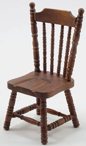 Dollhouse miniature SIDE CHAIR, WALNUT